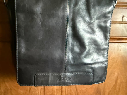 Old West leren crossbodytas – zwart