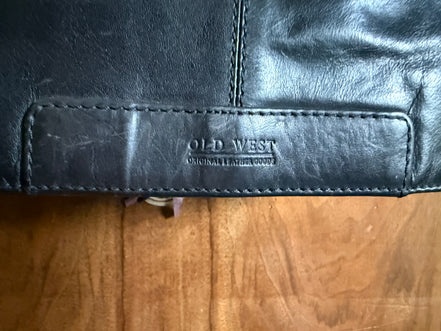 Old West leren crossbodytas – zwart