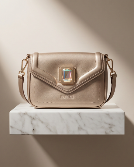 Claudio Ferrici leren crossbodytas met siersteen