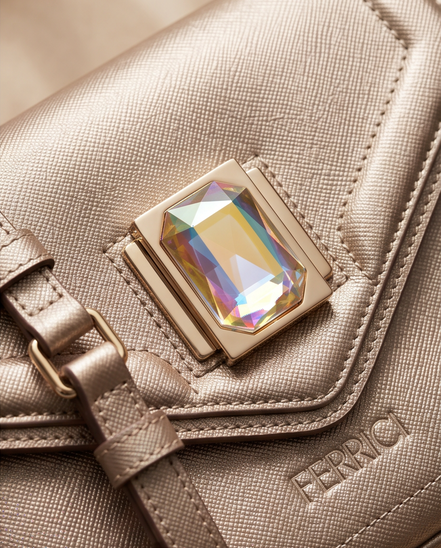 Claudio Ferrici leren crossbodytas met siersteen