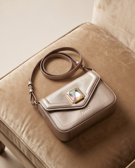 Claudio Ferrici leren crossbodytas met siersteen