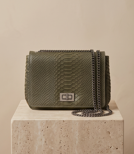 Crossbodytas met reptielreliëf