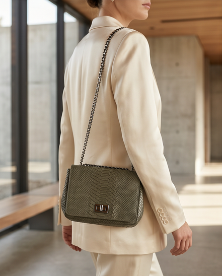 Crossbodytas met reptielreliëf