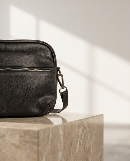 Malelions leren crossbodytas zwart