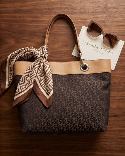 DKNY Monogram Shopper – Bruin/Beige