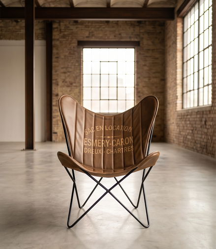 Industriële vlinderstoel in vintage stijl