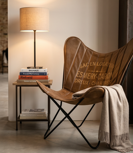 Industriële vlinderstoel in vintage stijl