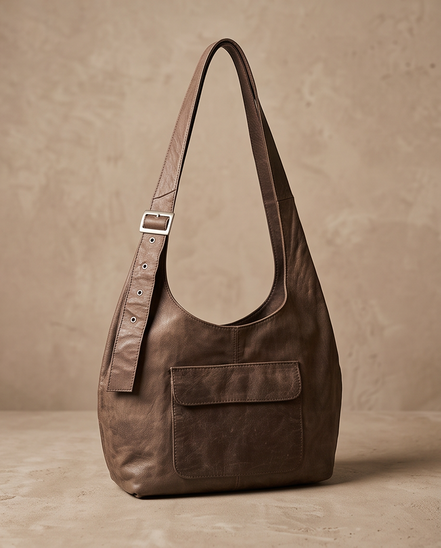 Sticks and Stones leren shopper taupe