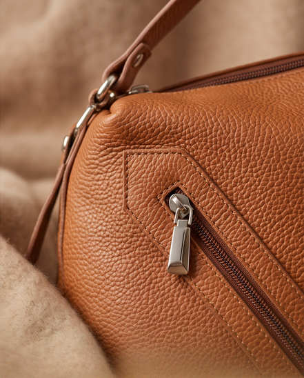 Leren schoudertas cognac