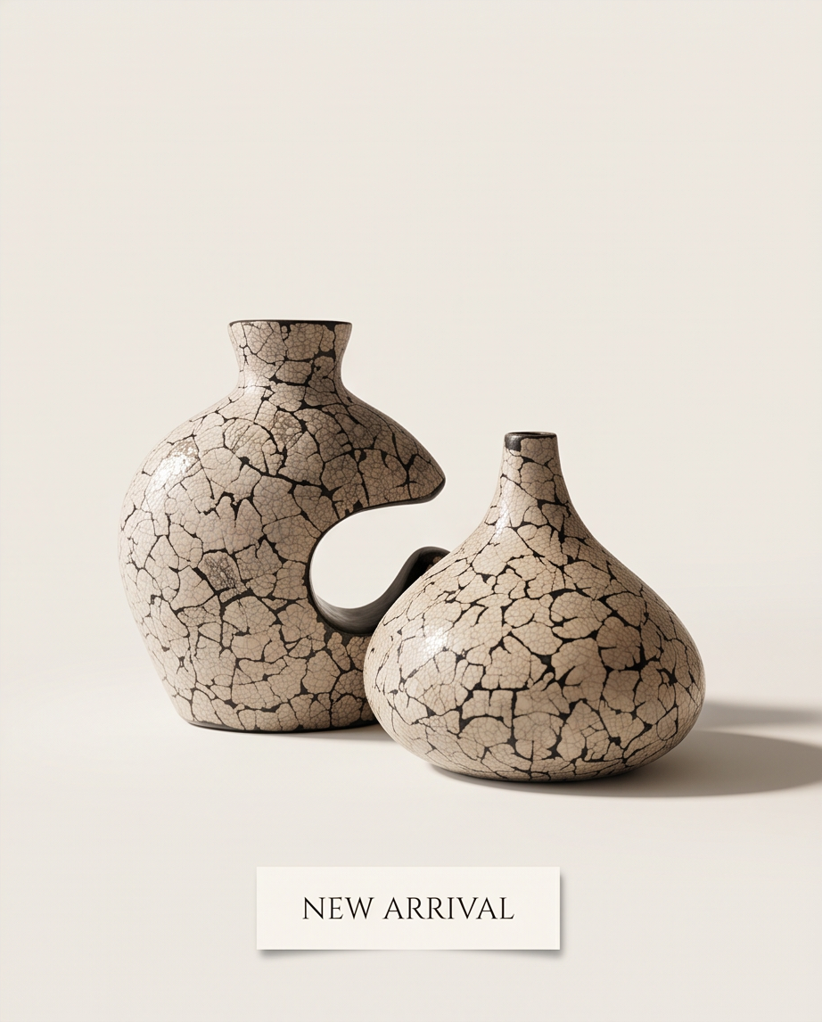 Decoratieve vazen met eierschaalmozaïek – set van 2