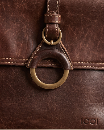 ICCI leren schoudertas bruin |