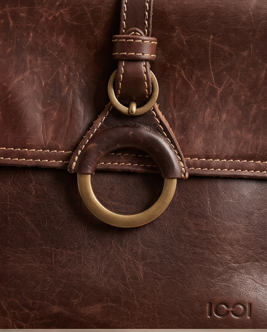 ICCI leren schoudertas bruin |