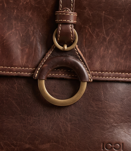 ICCI leren schoudertas bruin |