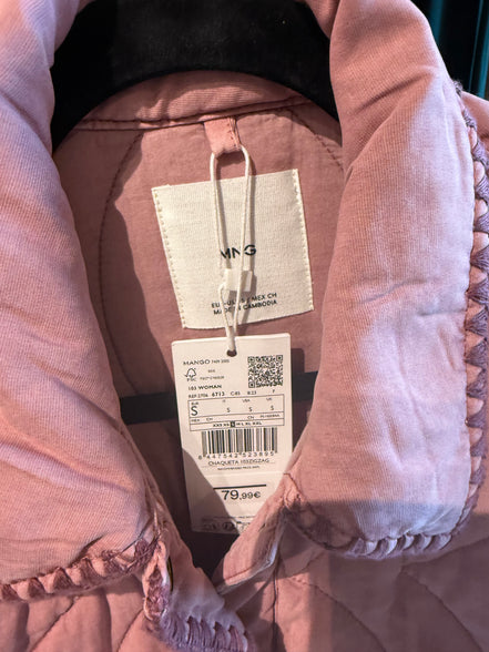 Roze gewatteerd jasje Mango Nieuw maat S oversized model