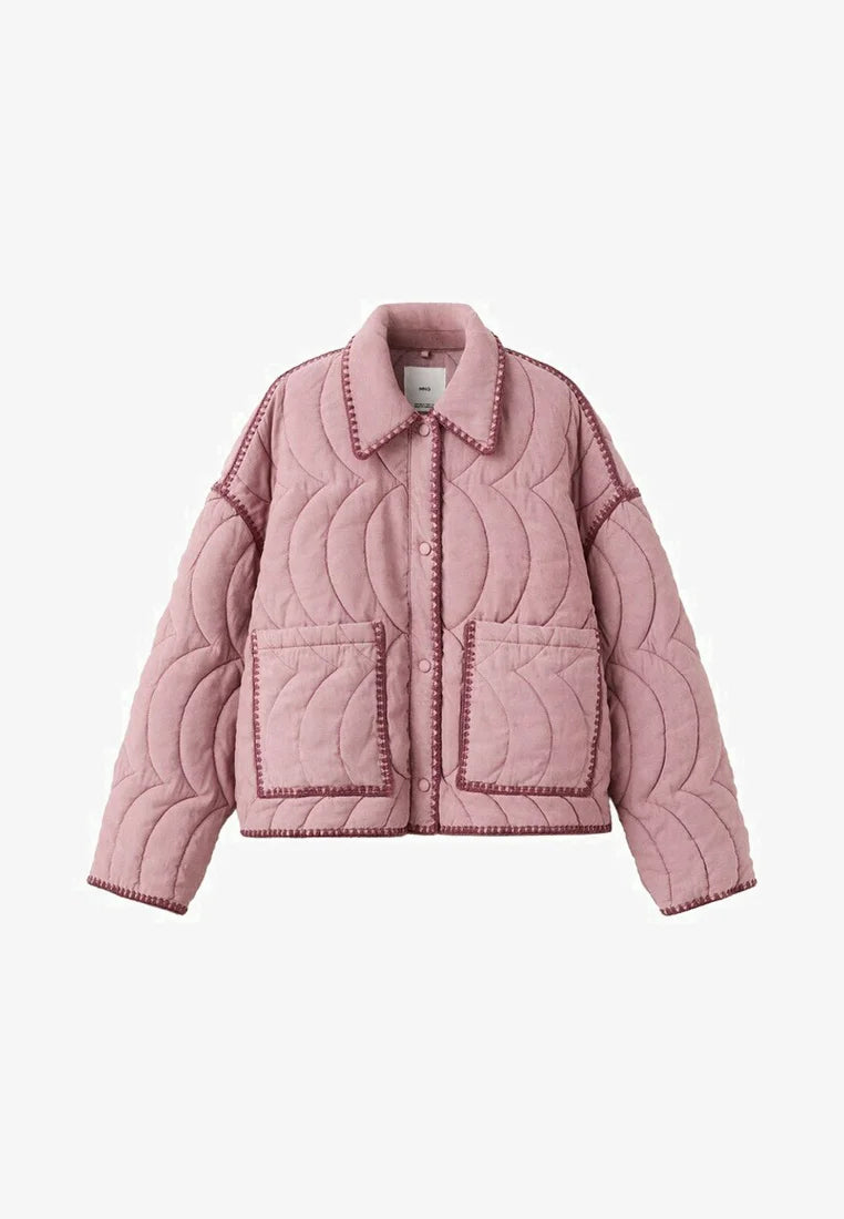 Roze gewatteerd jasje Mango Nieuw maat S oversized model