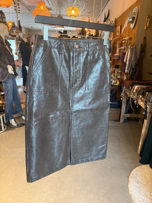 🤎 Kate Denim leren rok – maat 40