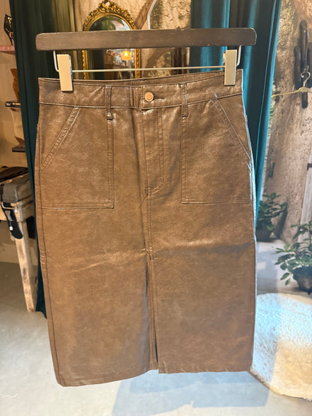 🤎 Kate Denim leren rok – maat 40