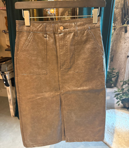🤎 Kate Denim leren rok – maat 40