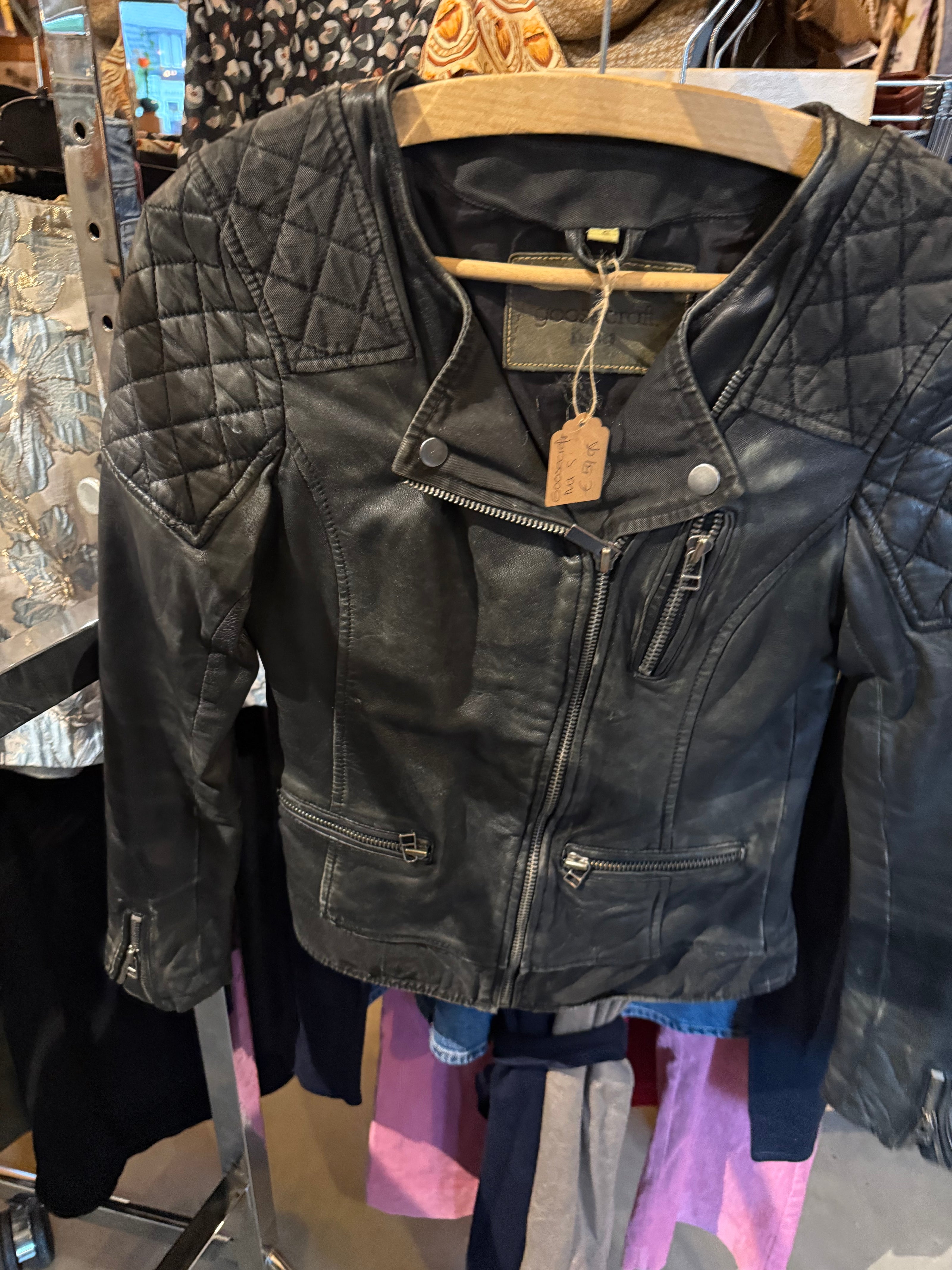 Goosecraft leren bikerjack – maat S