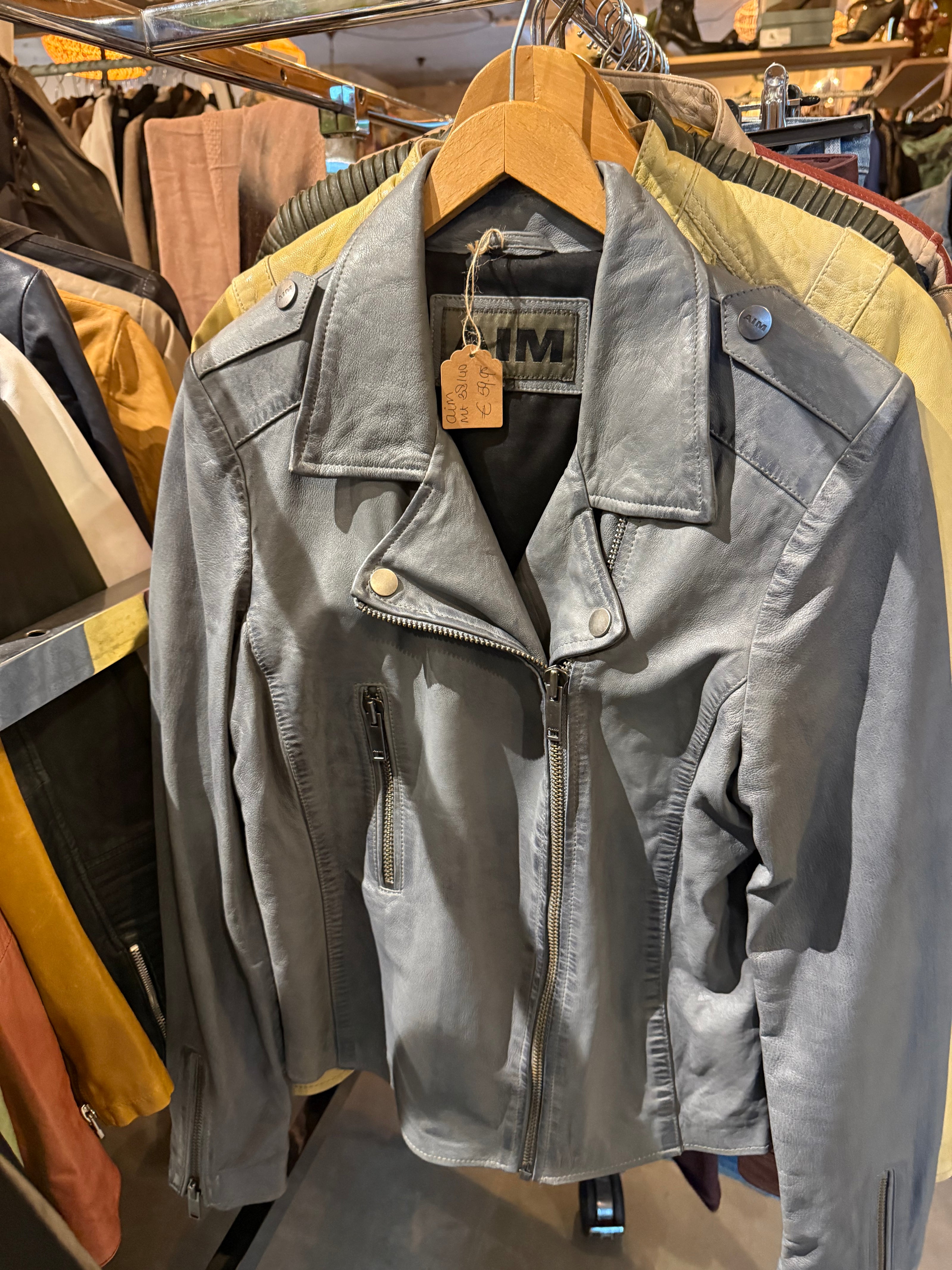 AIM leren bikerjack – maat 38