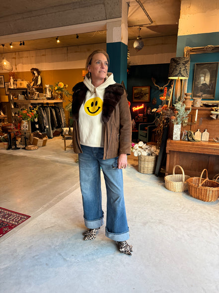 ARMA Collection suède leren jas met bontkraag