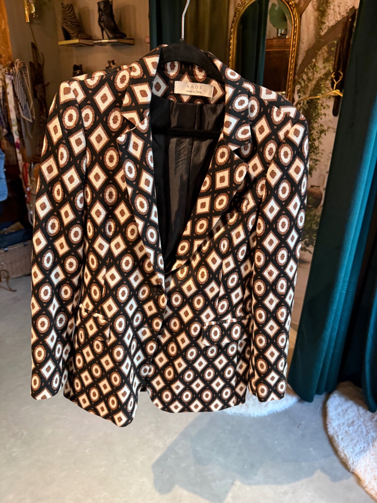 Kaos blazer met geometrische print – Italiaanse maat 42