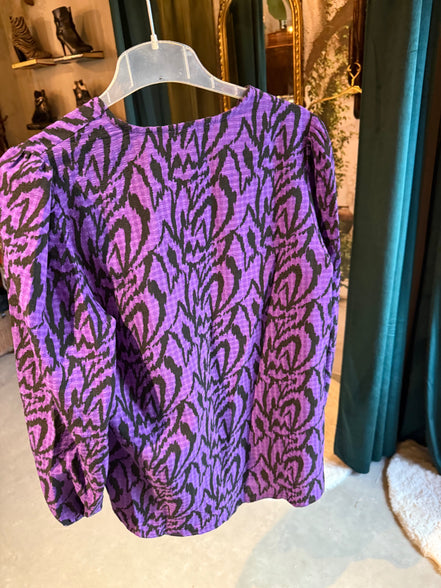 Ambika paarse top met animalprint – maat S/M