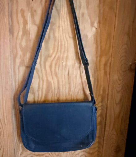 Blauwe leren tas