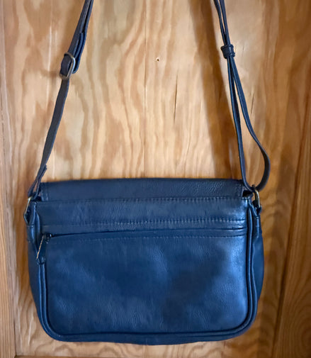 Blauwe leren tas