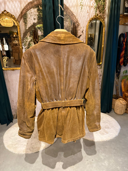 Stoere vintage leren jas van&nbsp;Bella Leder
