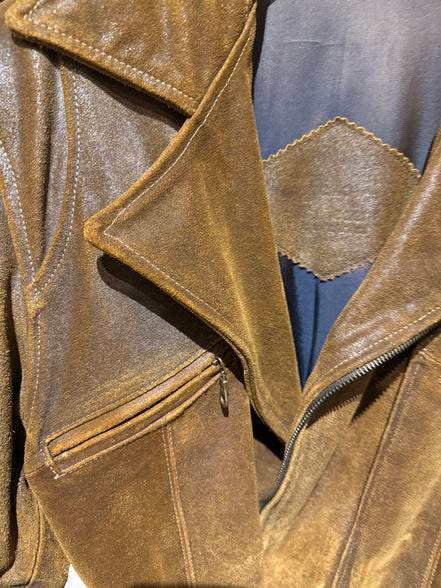 Stoere vintage leren jas van&nbsp;Bella Leder