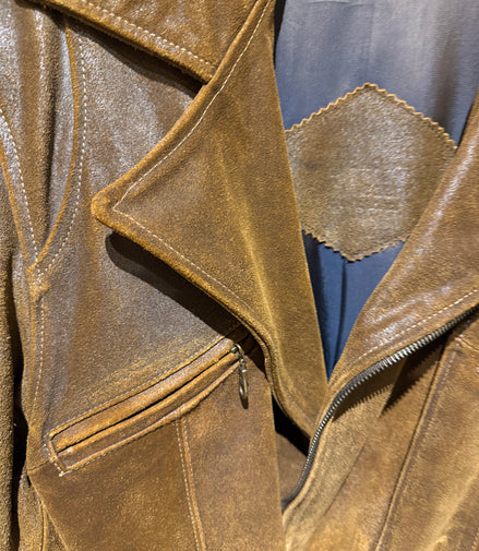Stoere vintage leren jas van&nbsp;Bella Leder