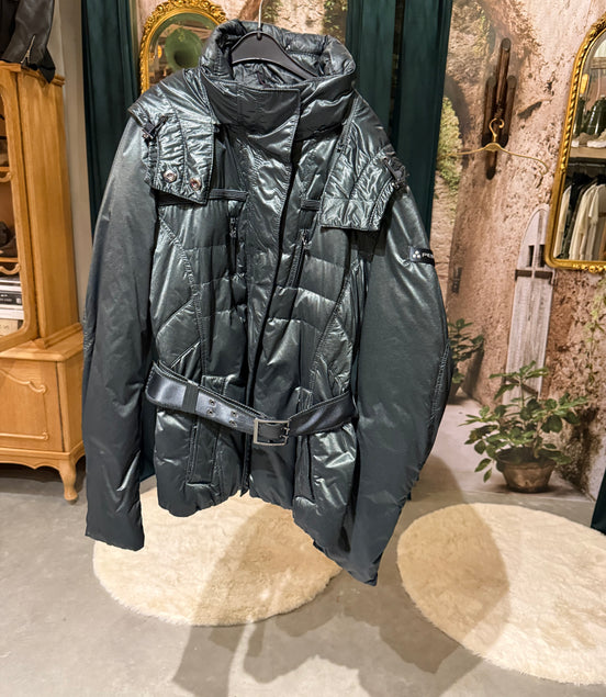 Peuterey metallic gewatteerde winterjas met ceintuur