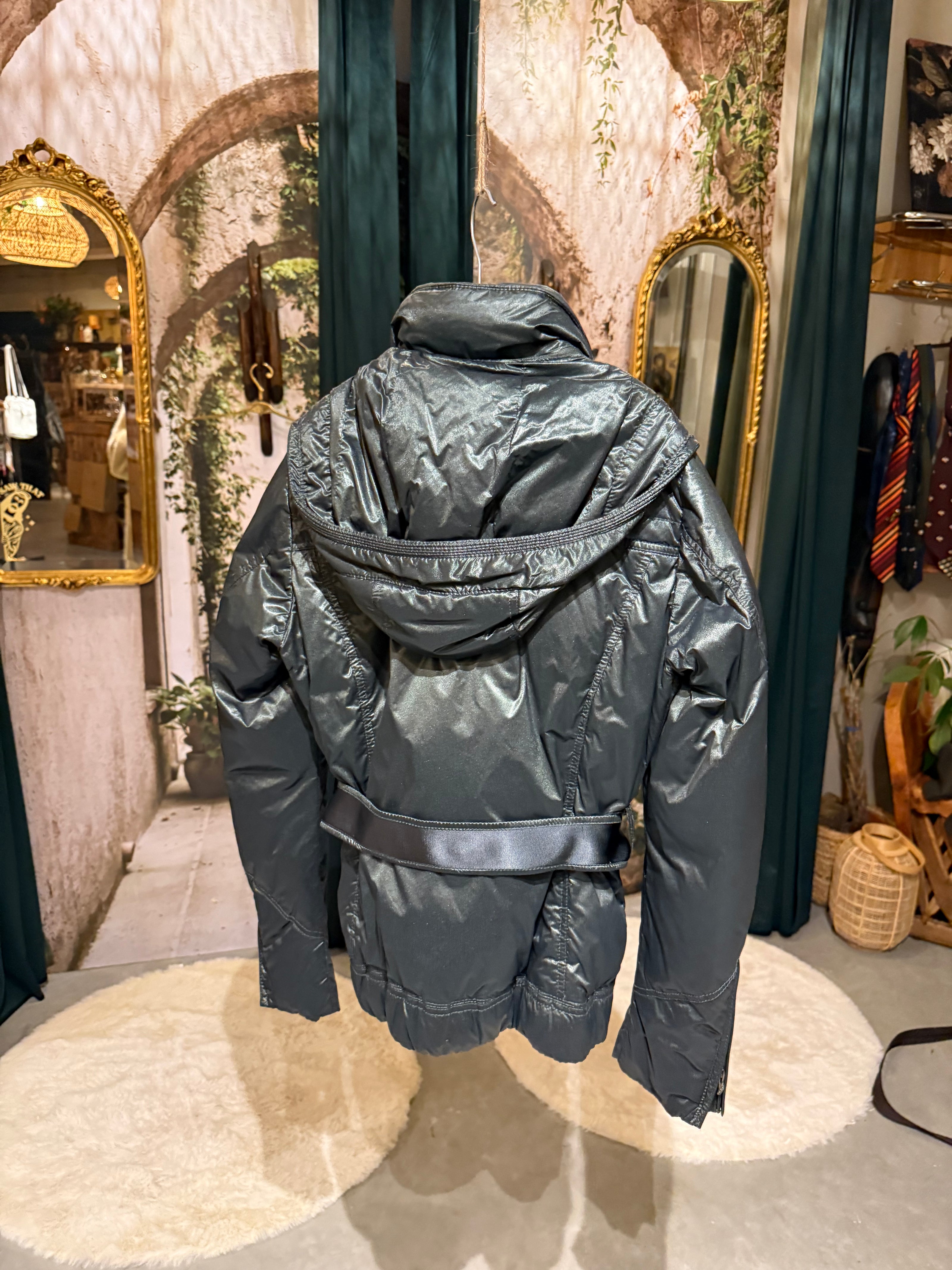 Peuterey metallic gewatteerde winterjas met ceintuur