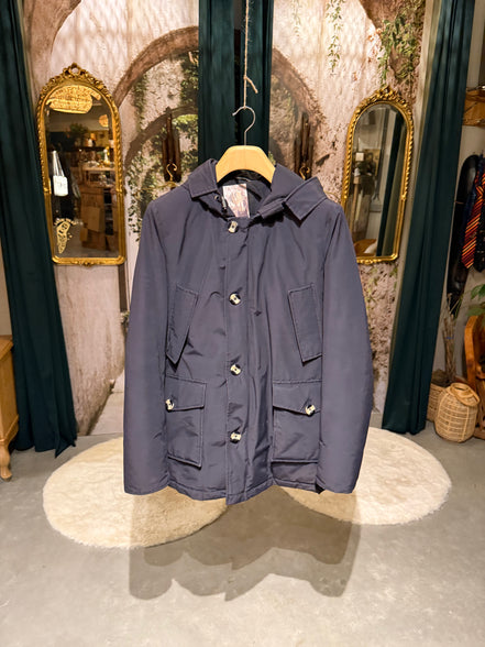 Airforce navy gewatteerde parka met capuchon