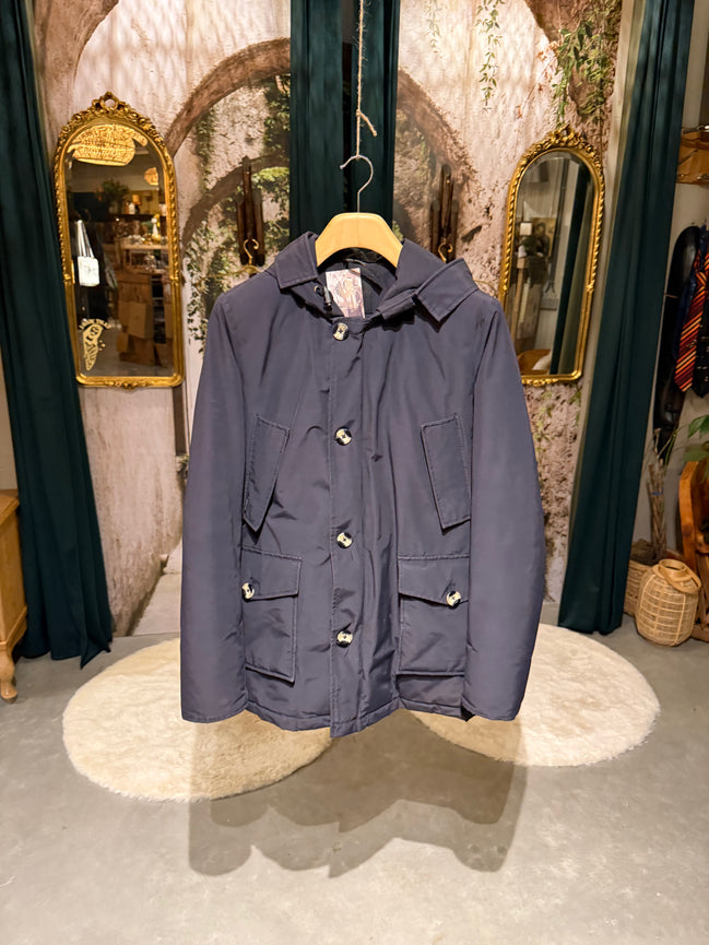 Airforce navy gewatteerde parka met capuchon