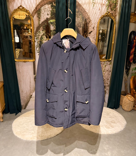 Airforce navy gewatteerde parka met capuchon