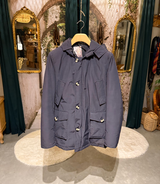 Airforce navy gewatteerde parka met capuchon