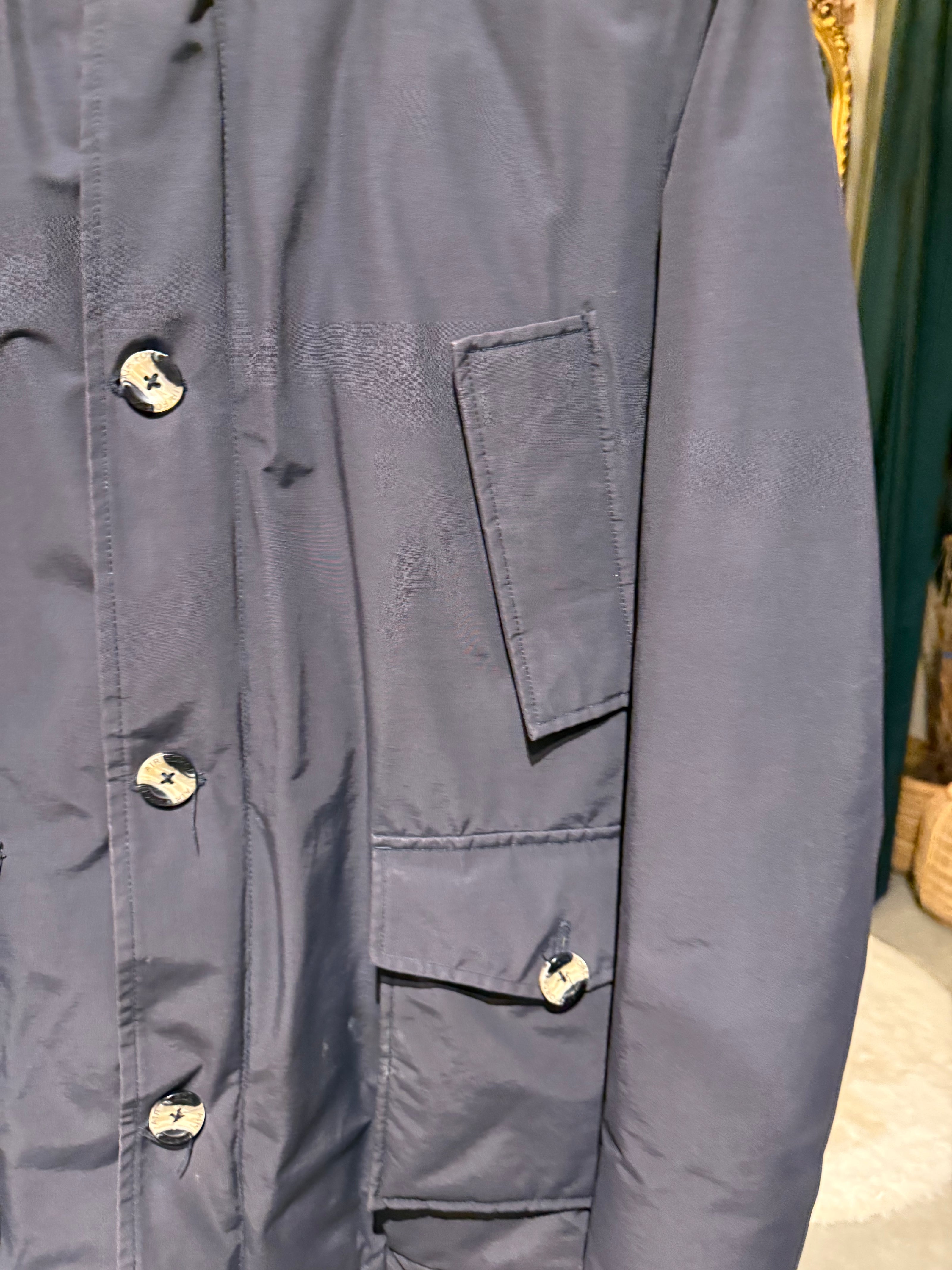 Airforce navy gewatteerde parka met capuchon