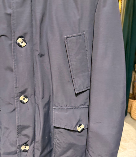 Airforce navy gewatteerde parka met capuchon