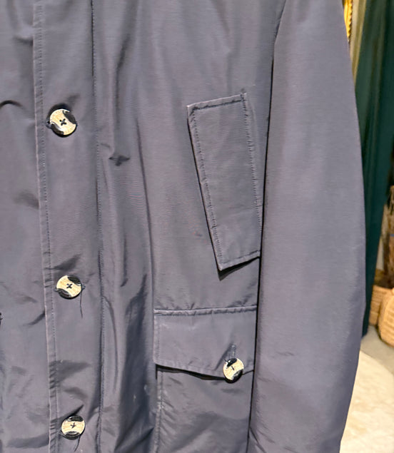 Airforce navy gewatteerde parka met capuchon