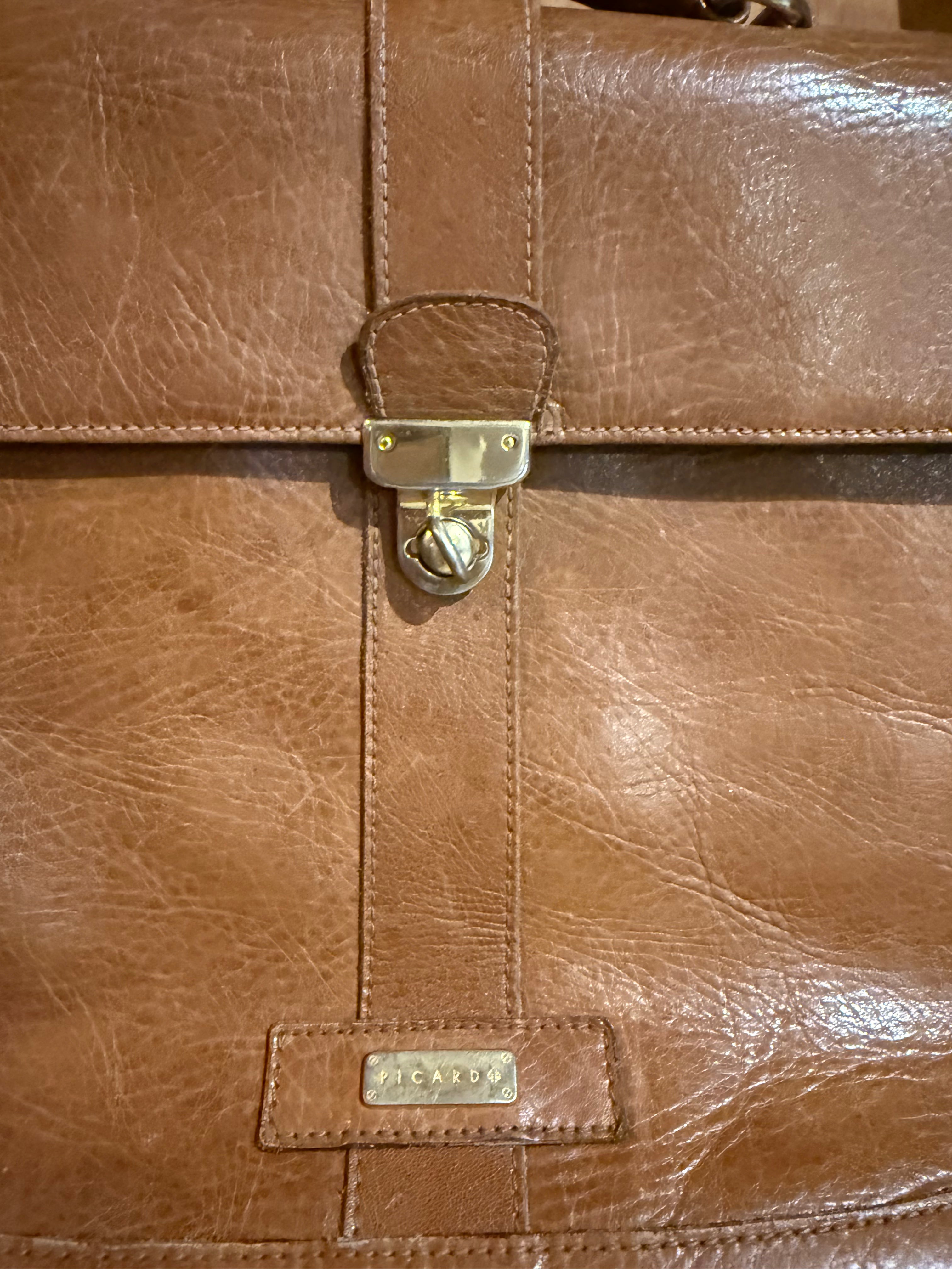 Vintage leren Picard aktetas