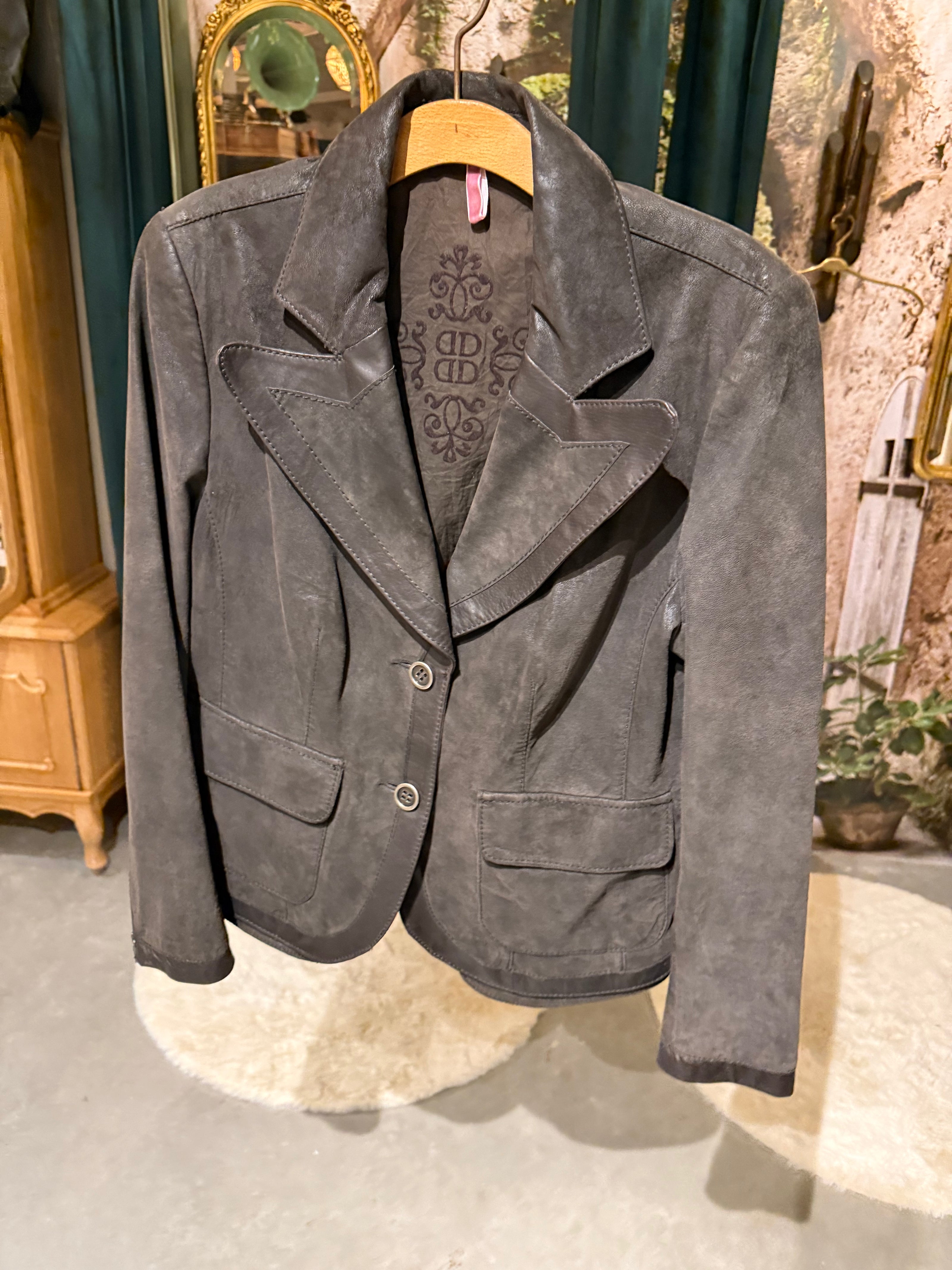 Elegante leren blazer van Donna D