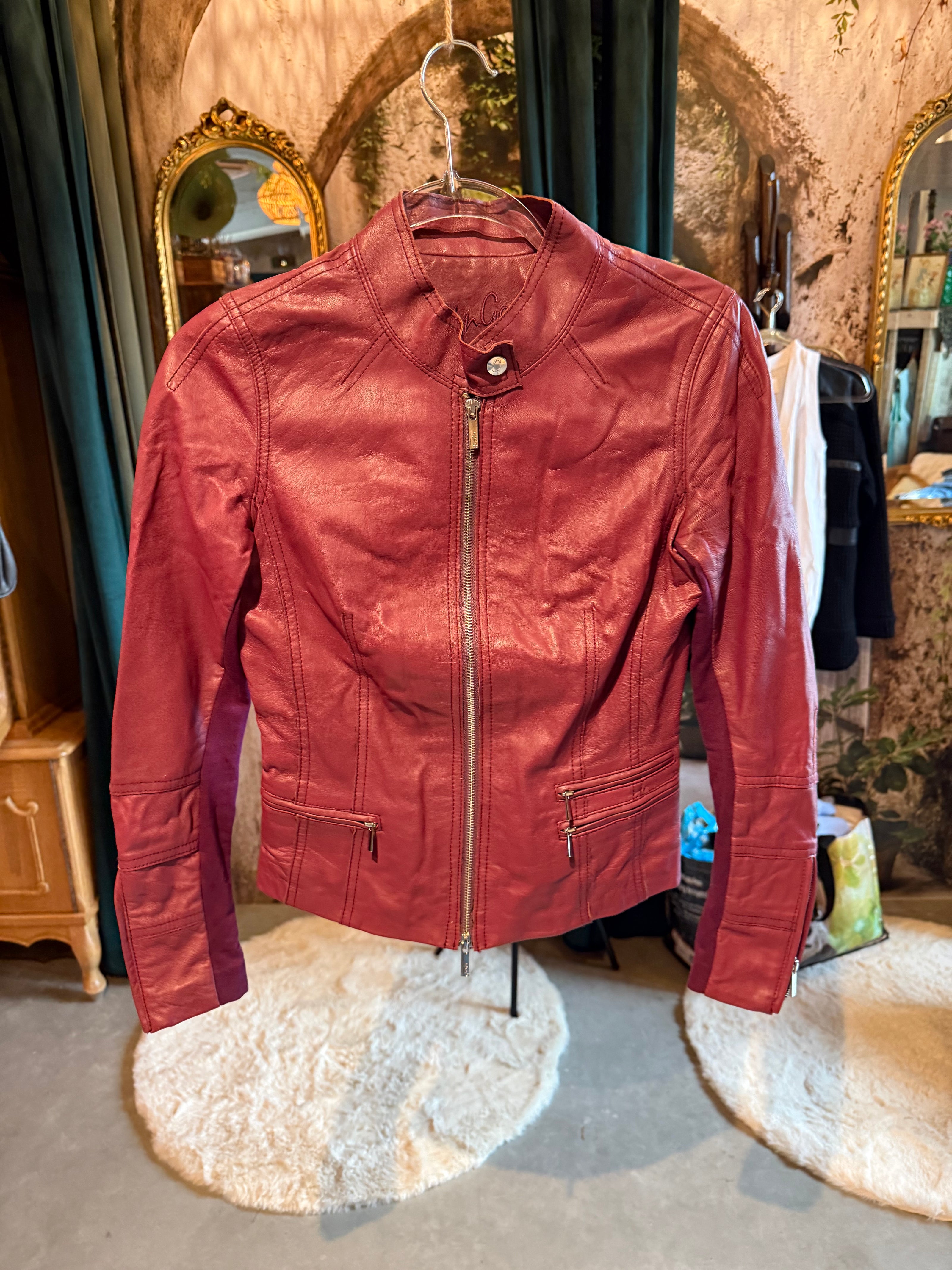 Ginger leren jas – maat XS