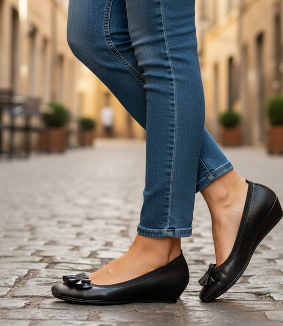 Hispanitas leren pumps/wedges – maat 38