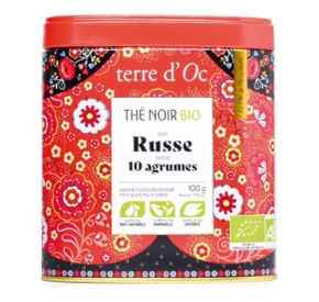 Terre d’Oc – Biologische zwarte thee met 10 citrusvruchten – 100 g