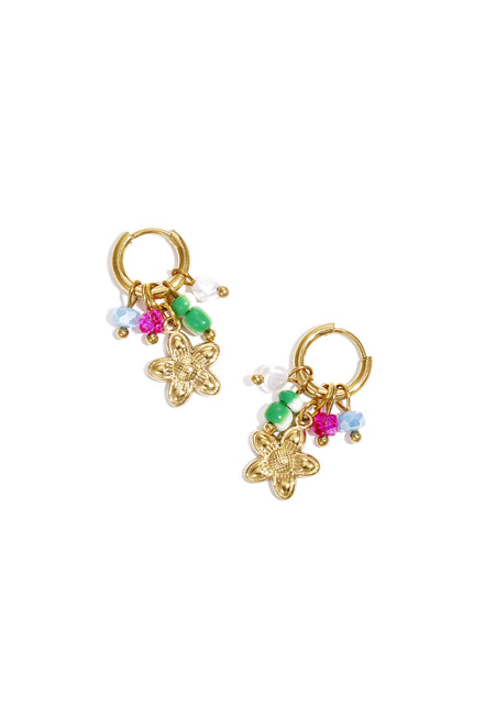 Stainless Steel Drop Earrings Flower Casual Daily Romantic Series Women's jewelry