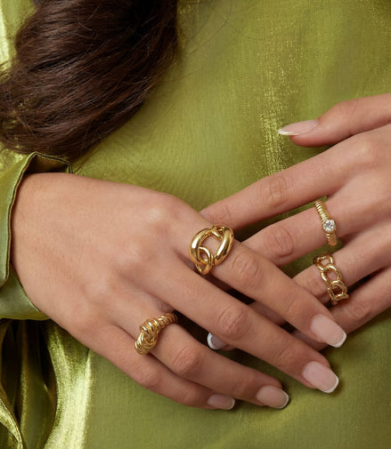Elegant 14K Gold Plated Statement Ring for Everyday Glam