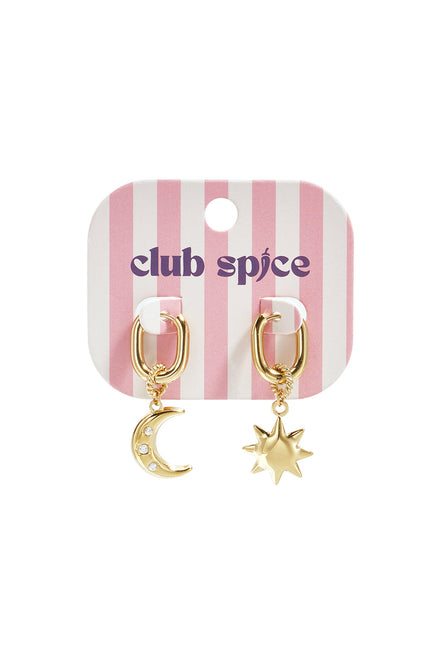 Elegant Sun & Moon Zircon Drop Earrings for Women