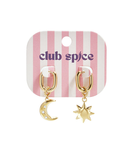 Elegant Sun & Moon Zircon Drop Earrings for Women